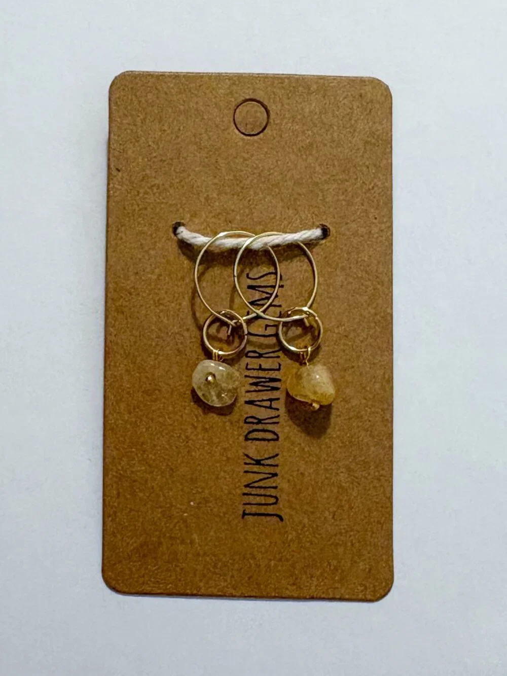 Handmade Stone Hoop Earrings